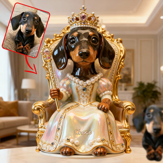 Royal Dog - Plaque acrylique personnalisée en forme de chien