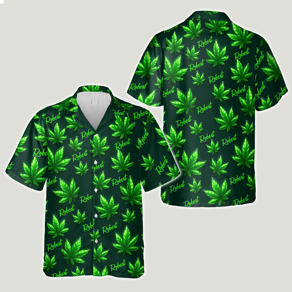 Défonçons-nous ! - Chemise hawaïenne personnalisée sur le thème du cannabis