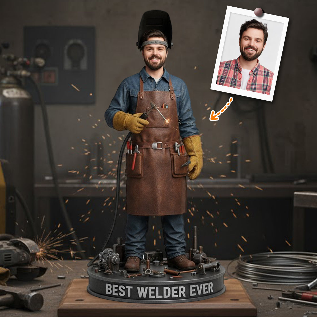 Cadeau personnalisé pour soudeur - Plaque acrylique personnalisée en forme de soudeur