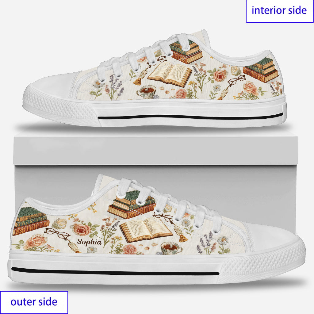 Amoureux des livres - Chaussures basses personnalisées avec des livres