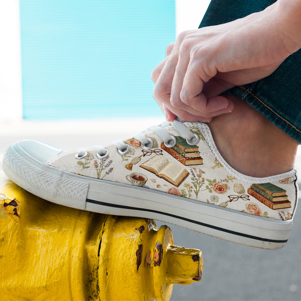 Amoureux des livres - Chaussures basses personnalisées avec des livres