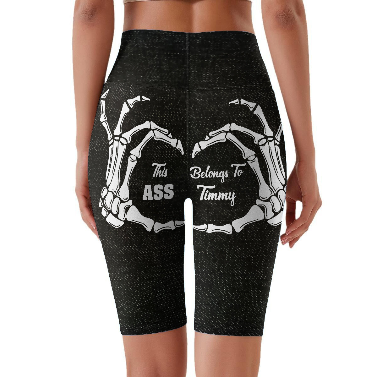 Cadeau amusant pour elle - Short cycliste taille haute personnalisé pour couple