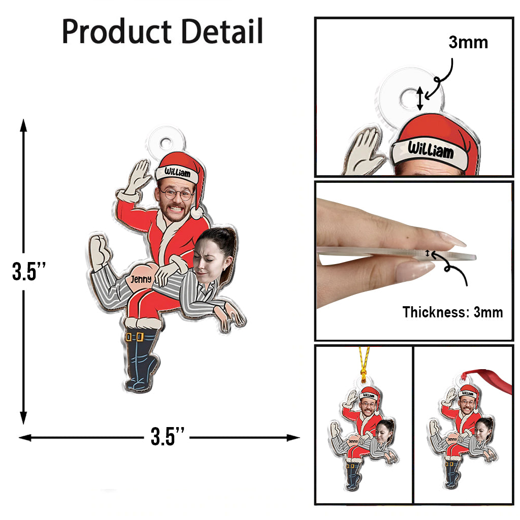 Père Noël coquin et son/sa partenaire - Ornement personnalisé pour couple.