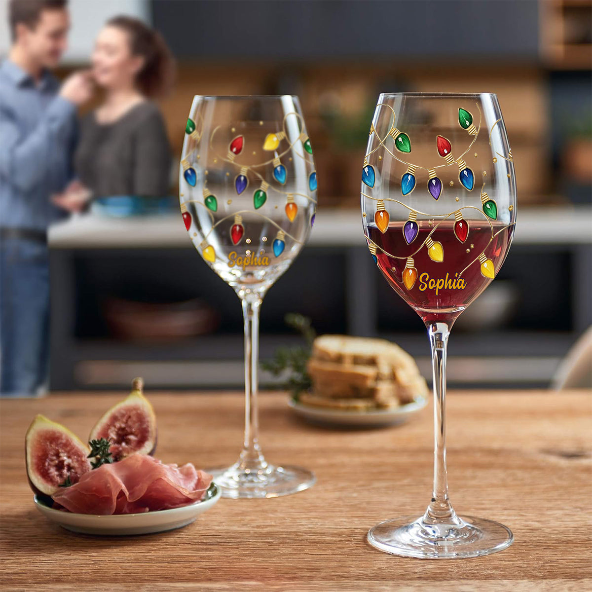 Toast To Family, Love, And Timeless Holiday Memories - Personalized Family Wine Glass With Long Stem