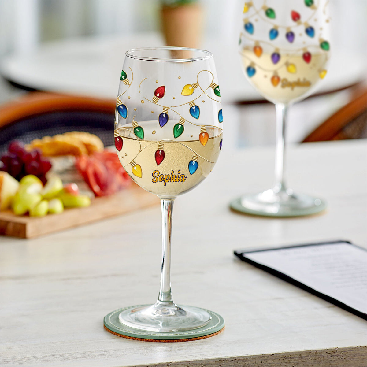 Toast To Family, Love, And Timeless Holiday Memories - Personalized Family Wine Glass With Long Stem