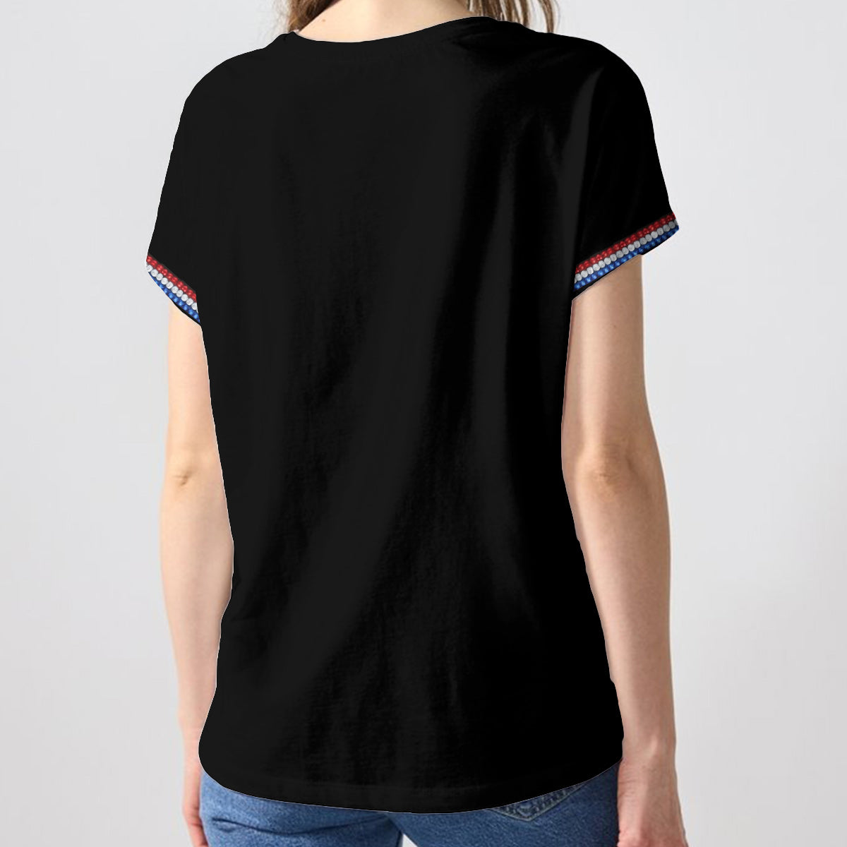 T-shirt V-Neck Personnalisé - Photo Personnalisée pour le 4 Juillet