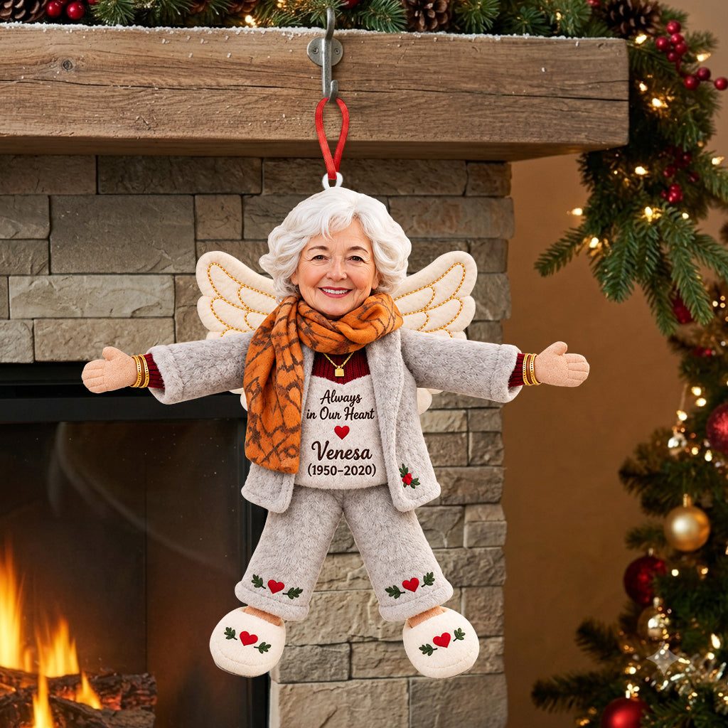 Memorial Gift, Christmas Gift - Personalized Memorial Poseable Doll Ornament