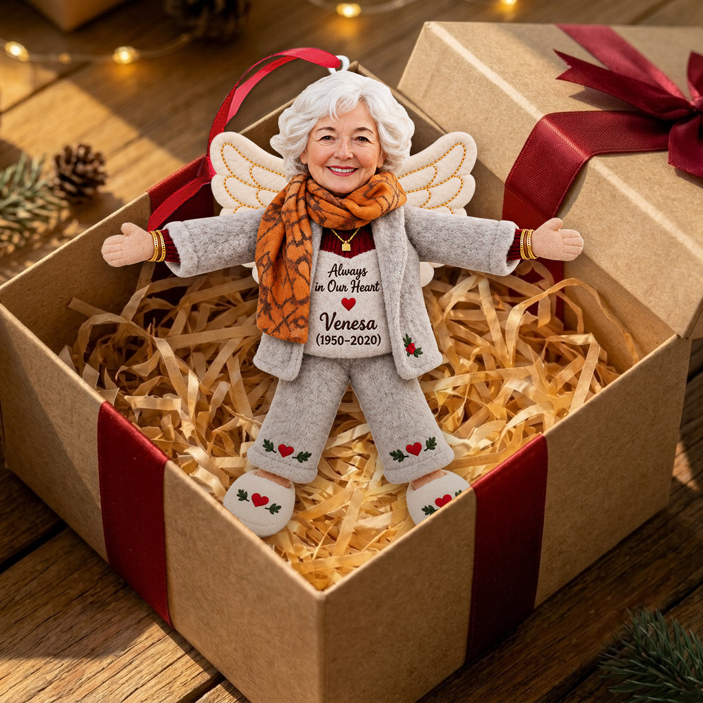 Memorial Gift, Christmas Gift - Personalized Memorial Poseable Doll Ornament