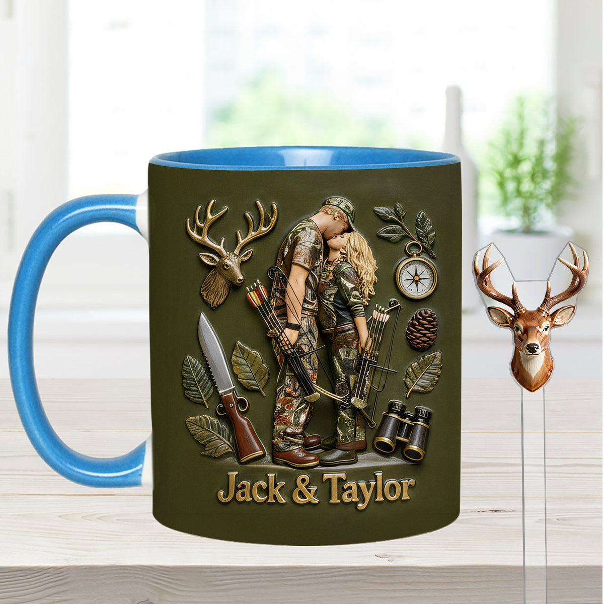 Mug personnalisé à partir de n'importe quelle photo - Coffret de chasse avec agitateurs en acrylique