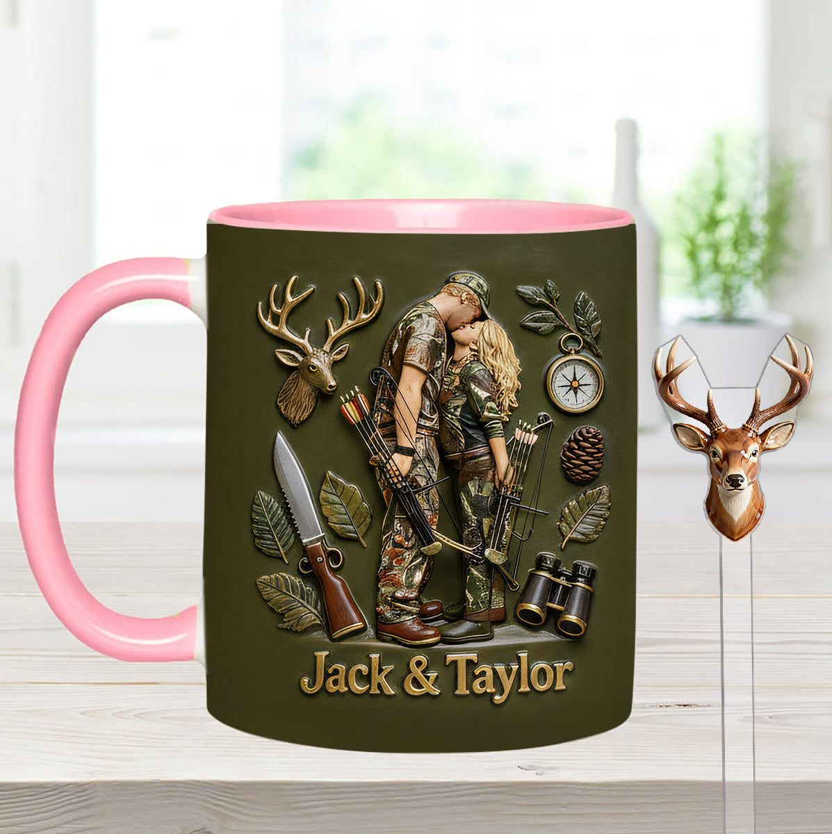 Mug personnalisé à partir de n'importe quelle photo - Coffret de chasse avec agitateurs en acrylique