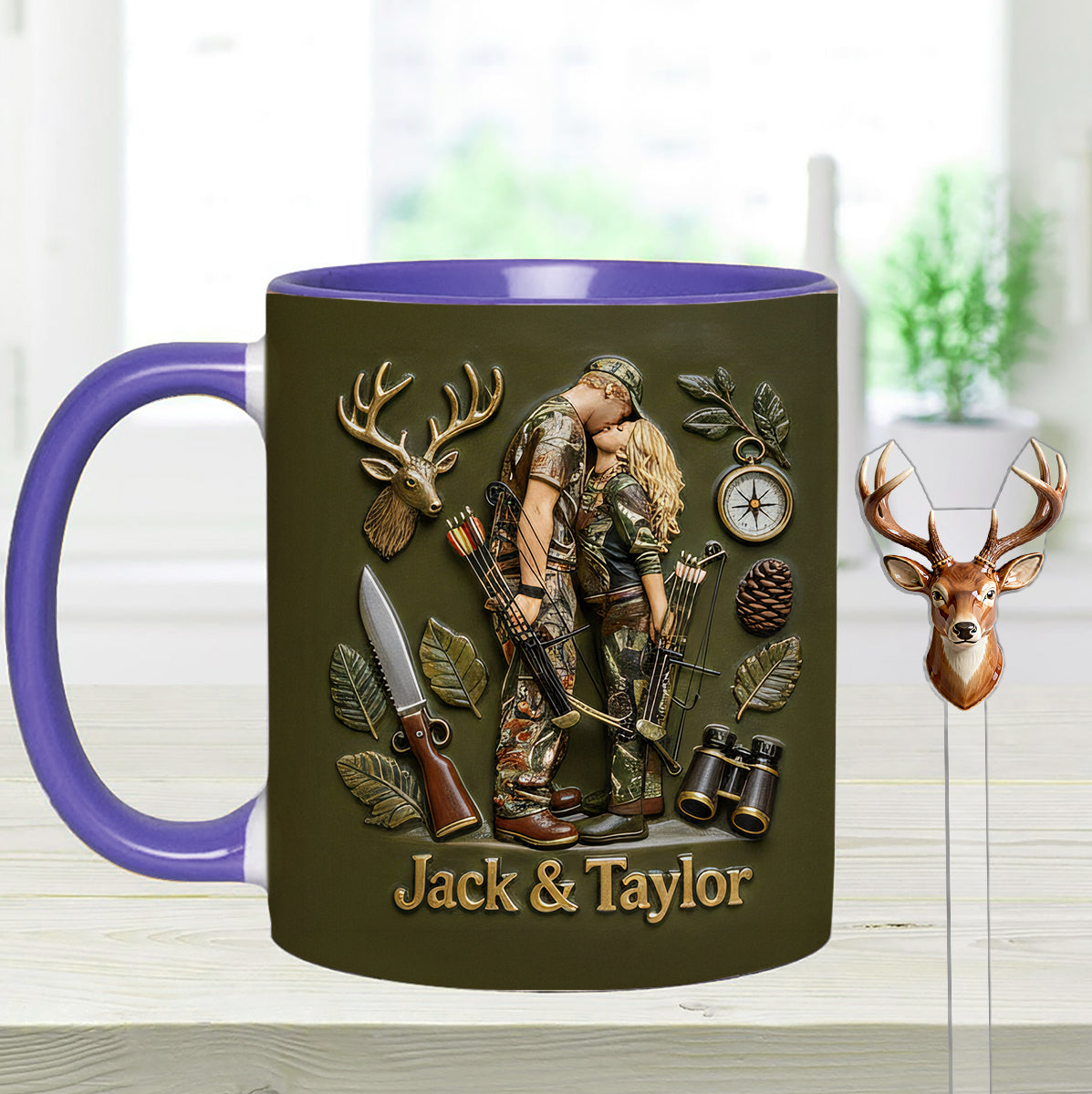 Mug personnalisé à partir de n'importe quelle photo - Coffret de chasse avec agitateurs en acrylique