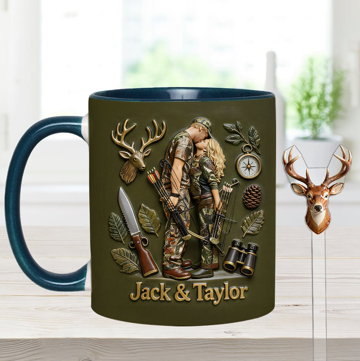 Mug personnalisé à partir de n'importe quelle photo - Coffret de chasse avec agitateurs en acrylique