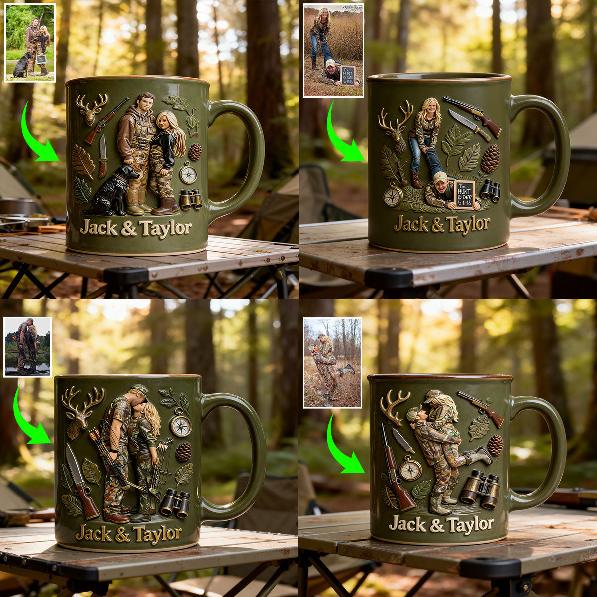 Mug personnalisé à partir de n'importe quelle photo - Coffret de chasse avec agitateurs en acrylique