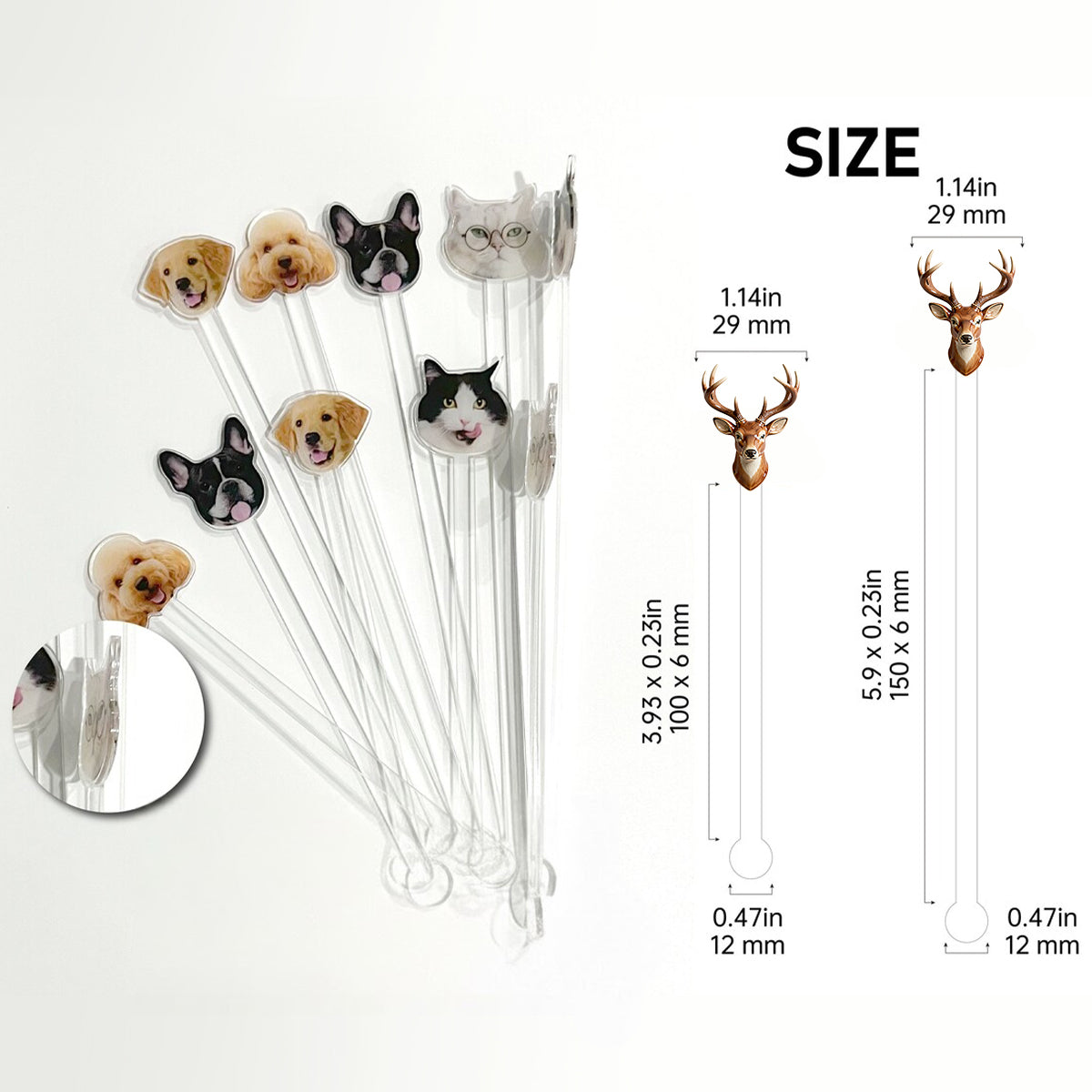 Mug personnalisé à partir de n'importe quelle photo - Coffret de chasse avec agitateurs en acrylique