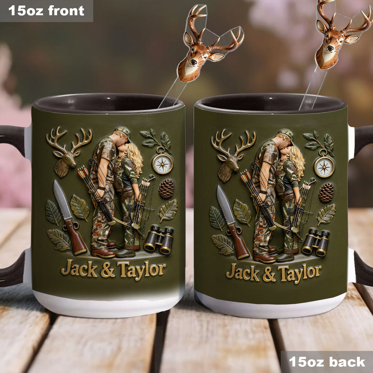 Mug personnalisé à partir de n'importe quelle photo - Coffret de chasse avec agitateurs en acrylique