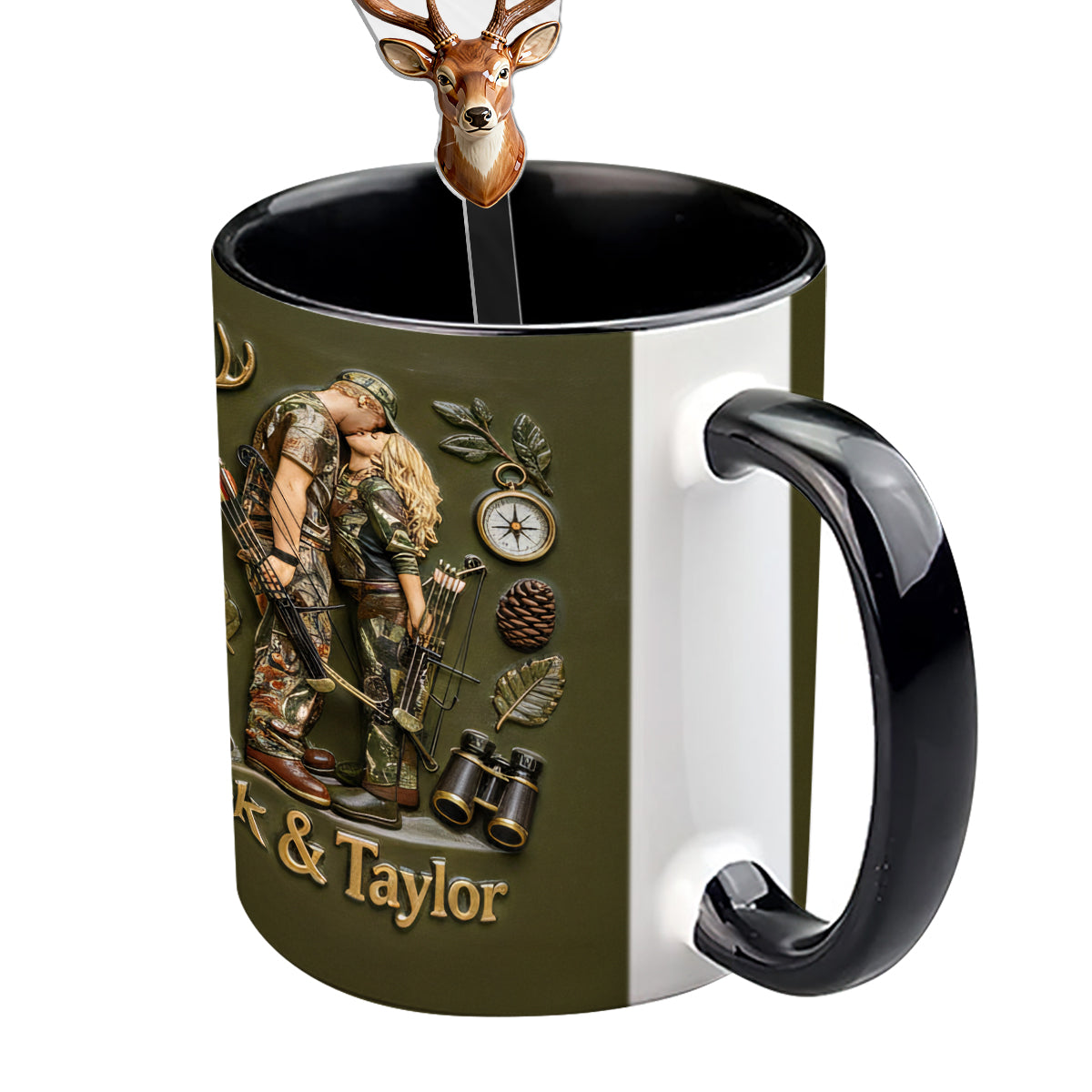 Mug personnalisé à partir de n'importe quelle photo - Coffret de chasse avec agitateurs en acrylique