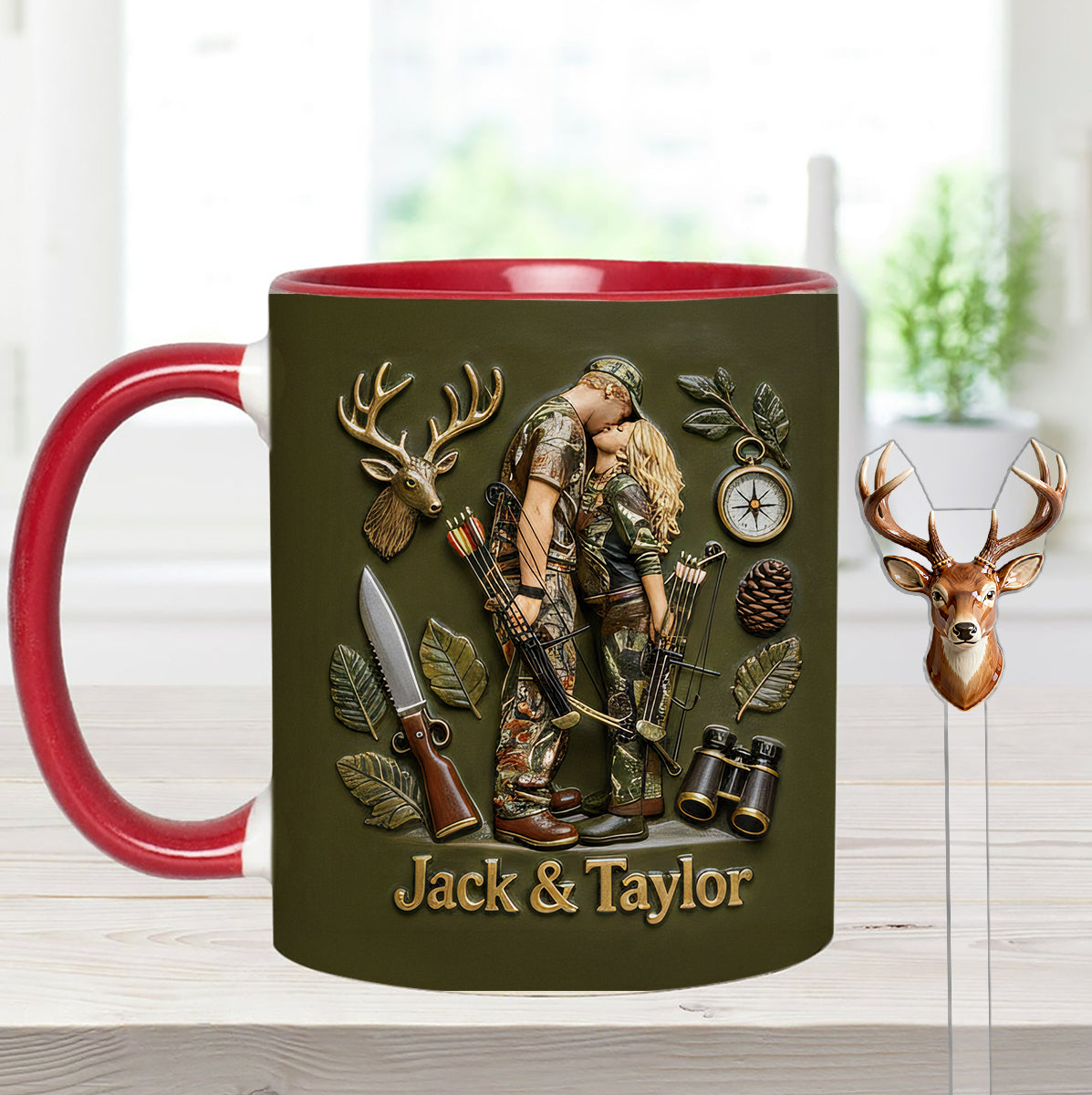 Mug personnalisé à partir de n'importe quelle photo - Coffret de chasse avec agitateurs en acrylique