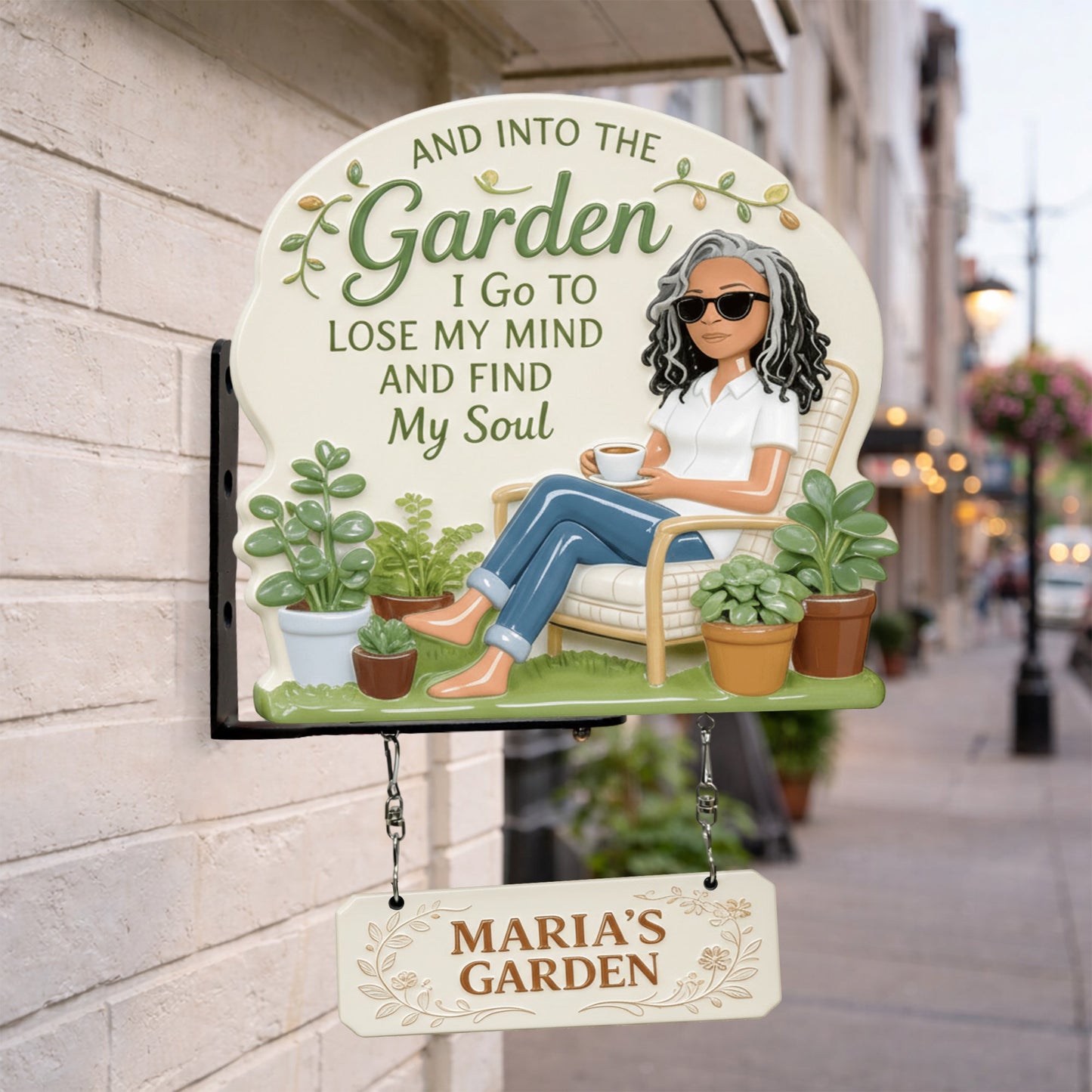 I Go To Lose My Mind - Personalized Gardening Wooden Wall Mount Sign