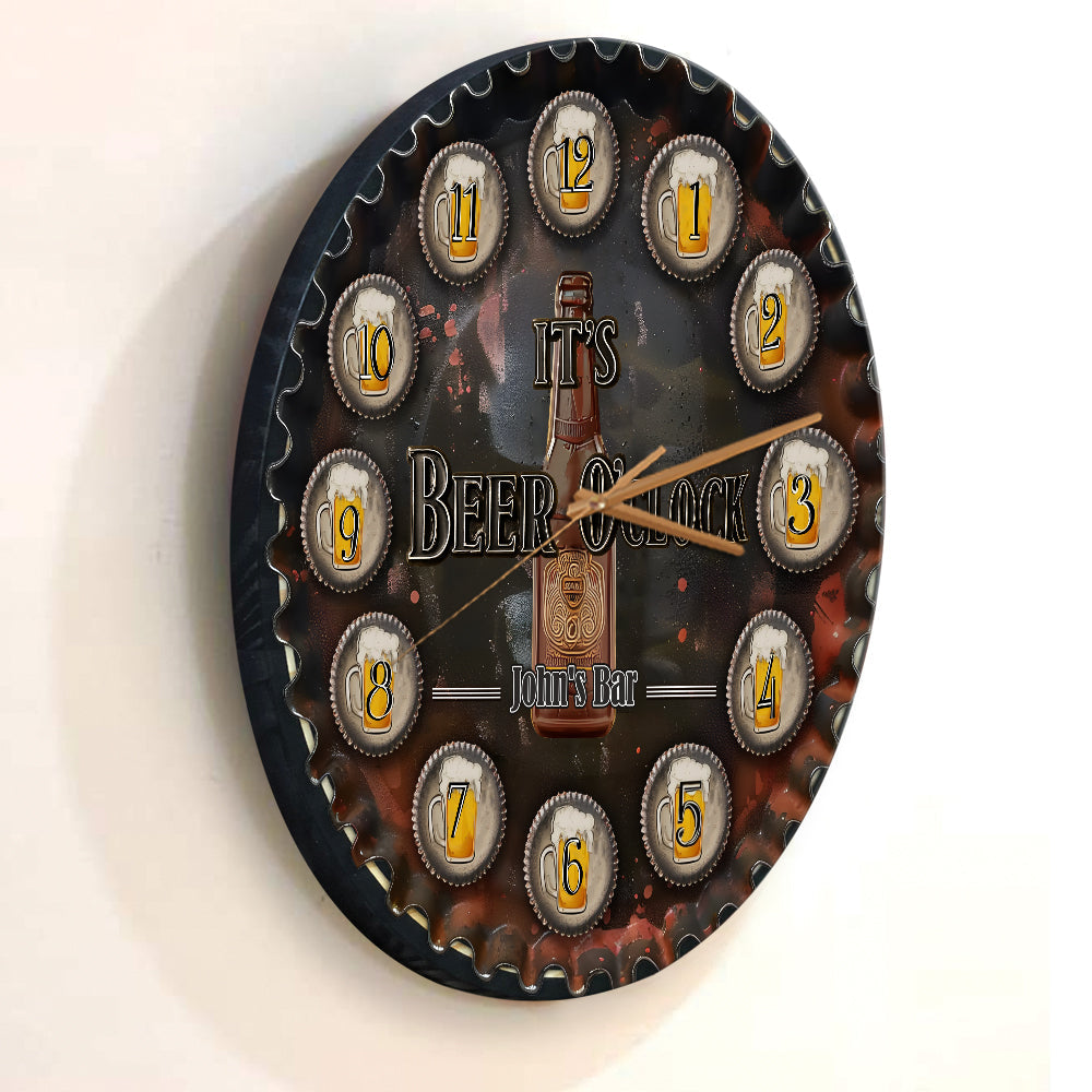 C'est l'heure de la bière ! - Horloge murale personnalisée à la bière