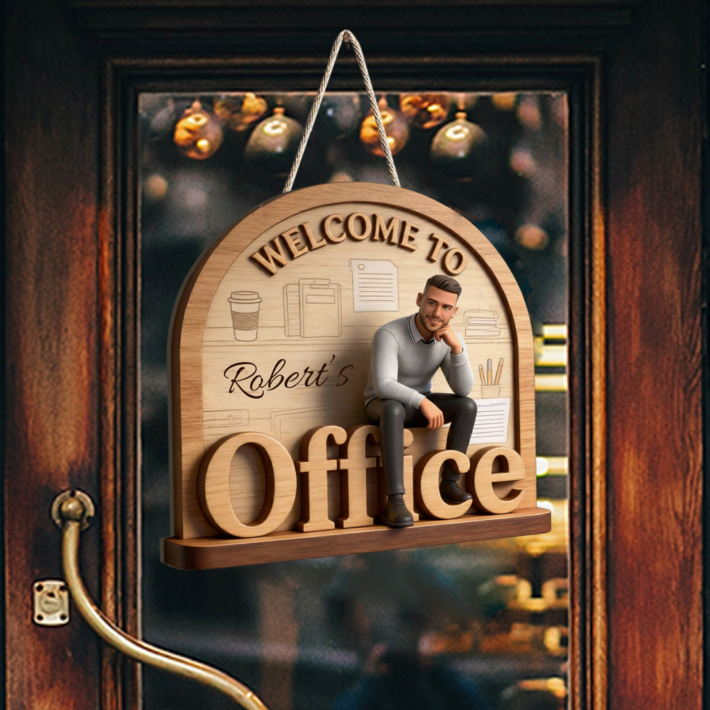 My Office - Personalized Colleague Custom Shaped Wood Sign