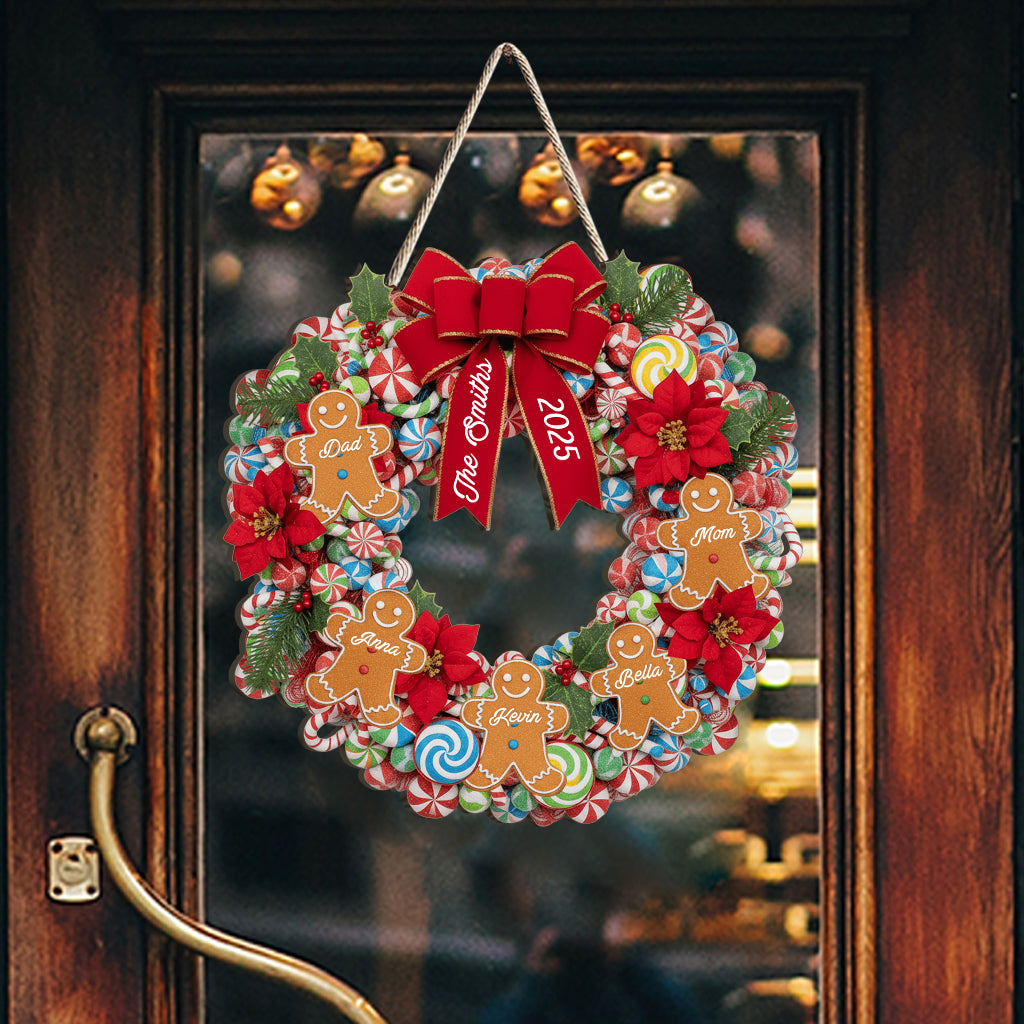 Gingerbread Family - Personalized Family Custom Shaped Wood Sign
