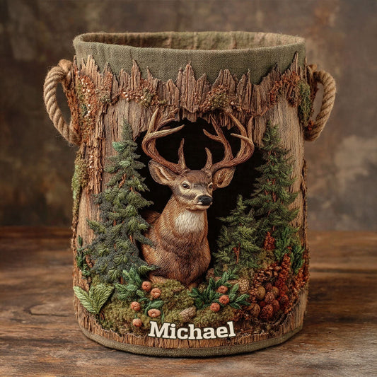 Deer Scene - Personalized Hunting Storage Basket