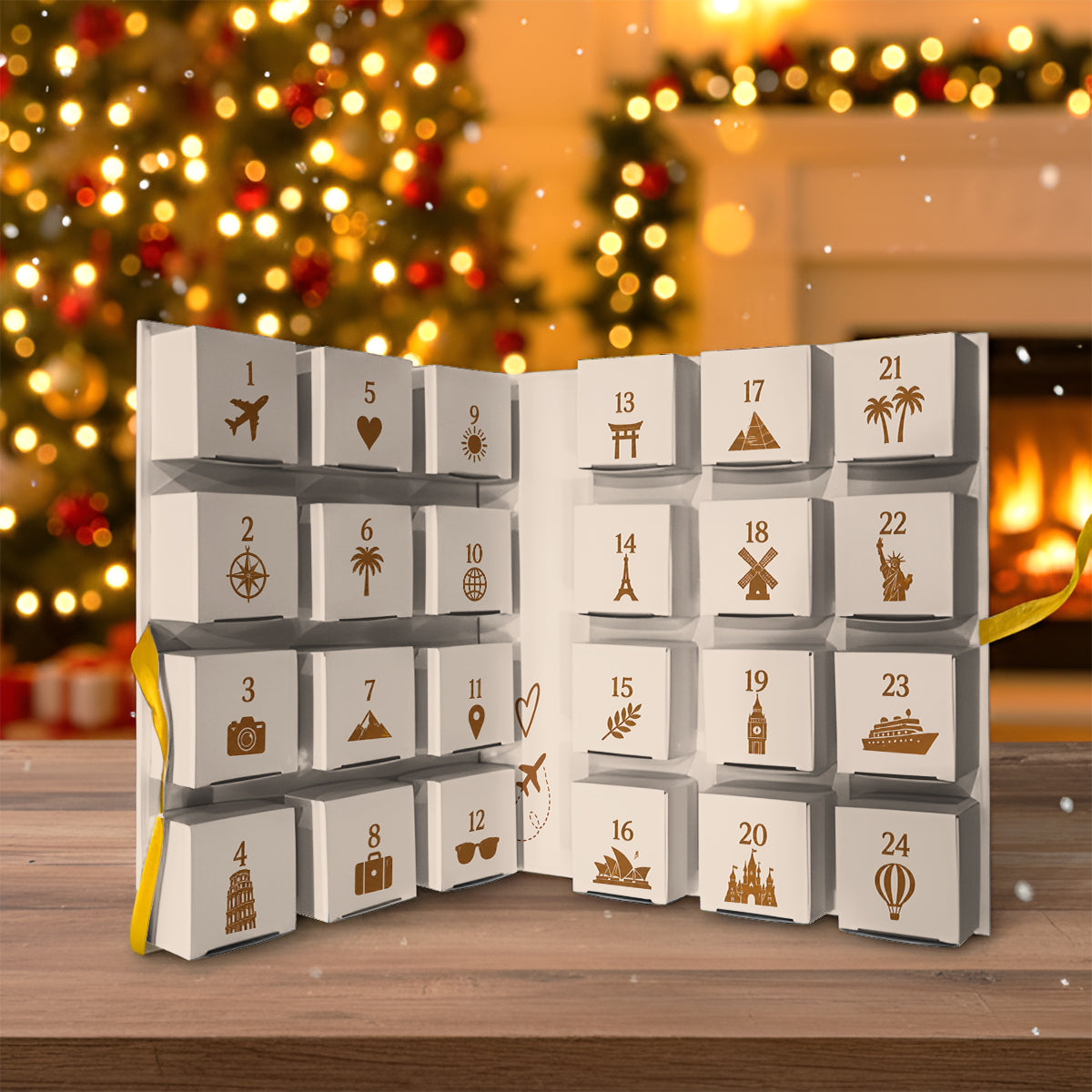 New Adventures Gift For Travelers - Personalized Travelling Advent Calendar Enamel Pin Set