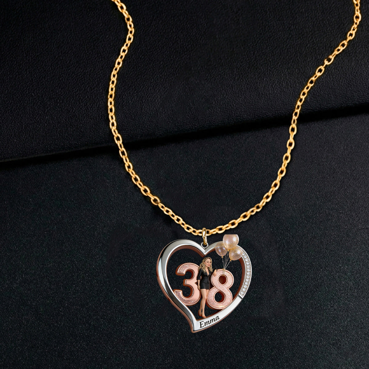 Custom Any Photo - Personalized Birthday Shaped Metal Pendant Necklace