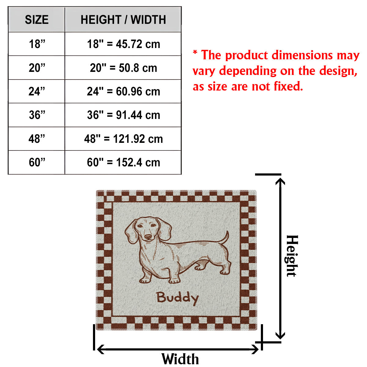 Tapis touffeté antidérapant personnalisé pour chien - Cadeau rétro et original pour animaux de compagnie - Motif minimaliste mal dessiné