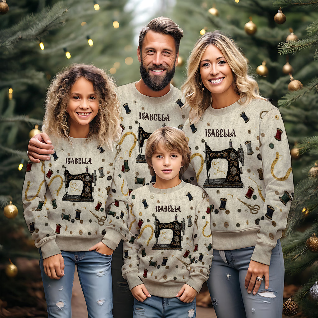 Machine à coudre confortable - Pull moche personnalisé à coudre