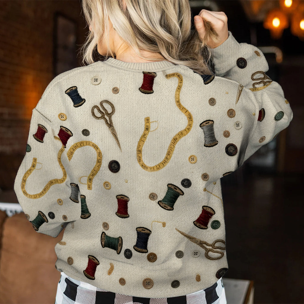 Machine à coudre confortable - Pull moche personnalisé à coudre