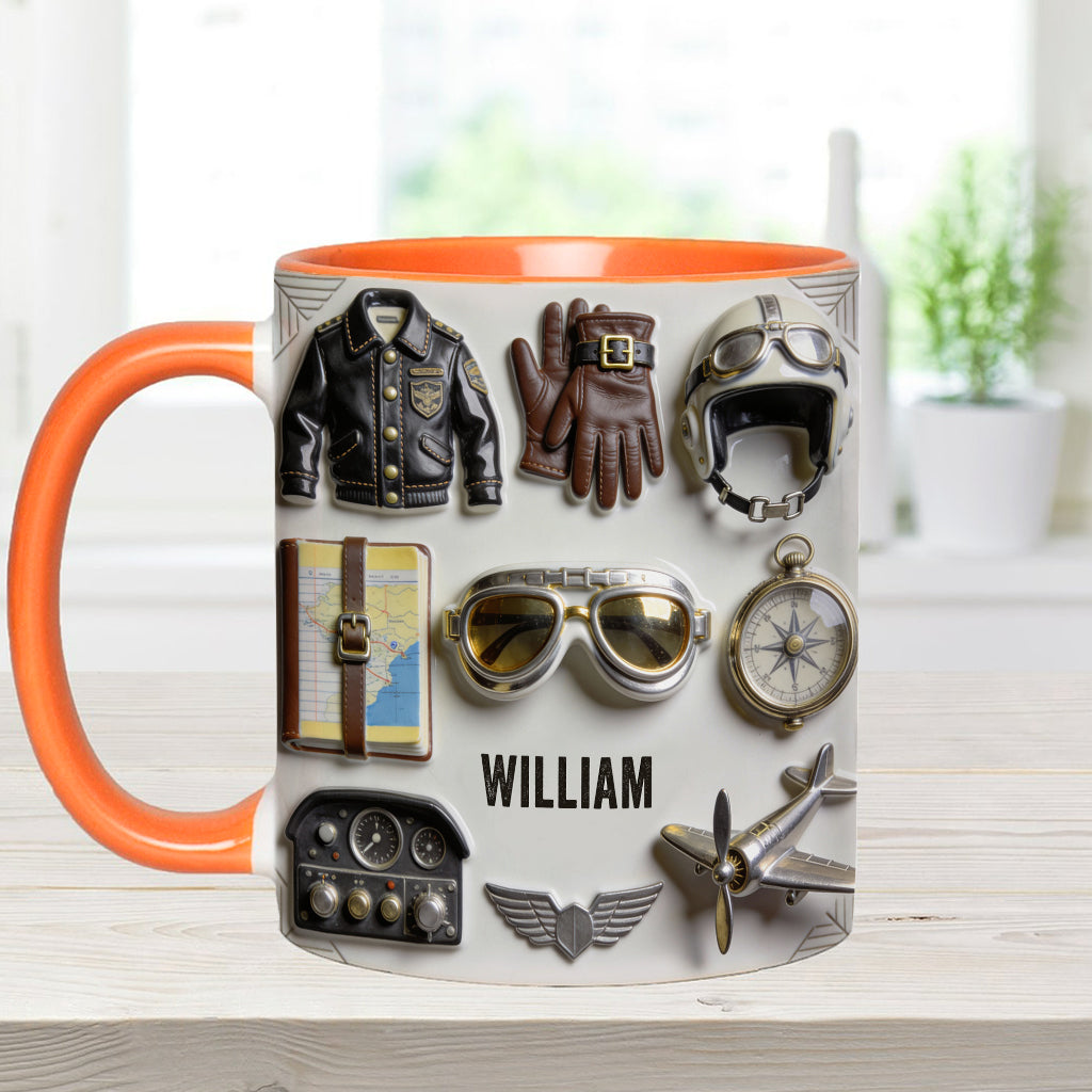 Goûtez à Voler - Mug et sous-verre personnalisés avec accent pilote