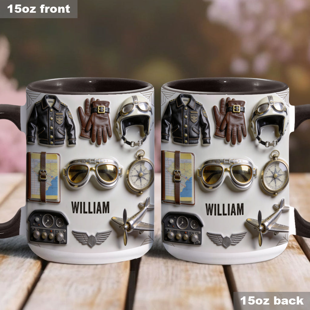 Goûtez à Voler - Mug et sous-verre personnalisés avec accent pilote