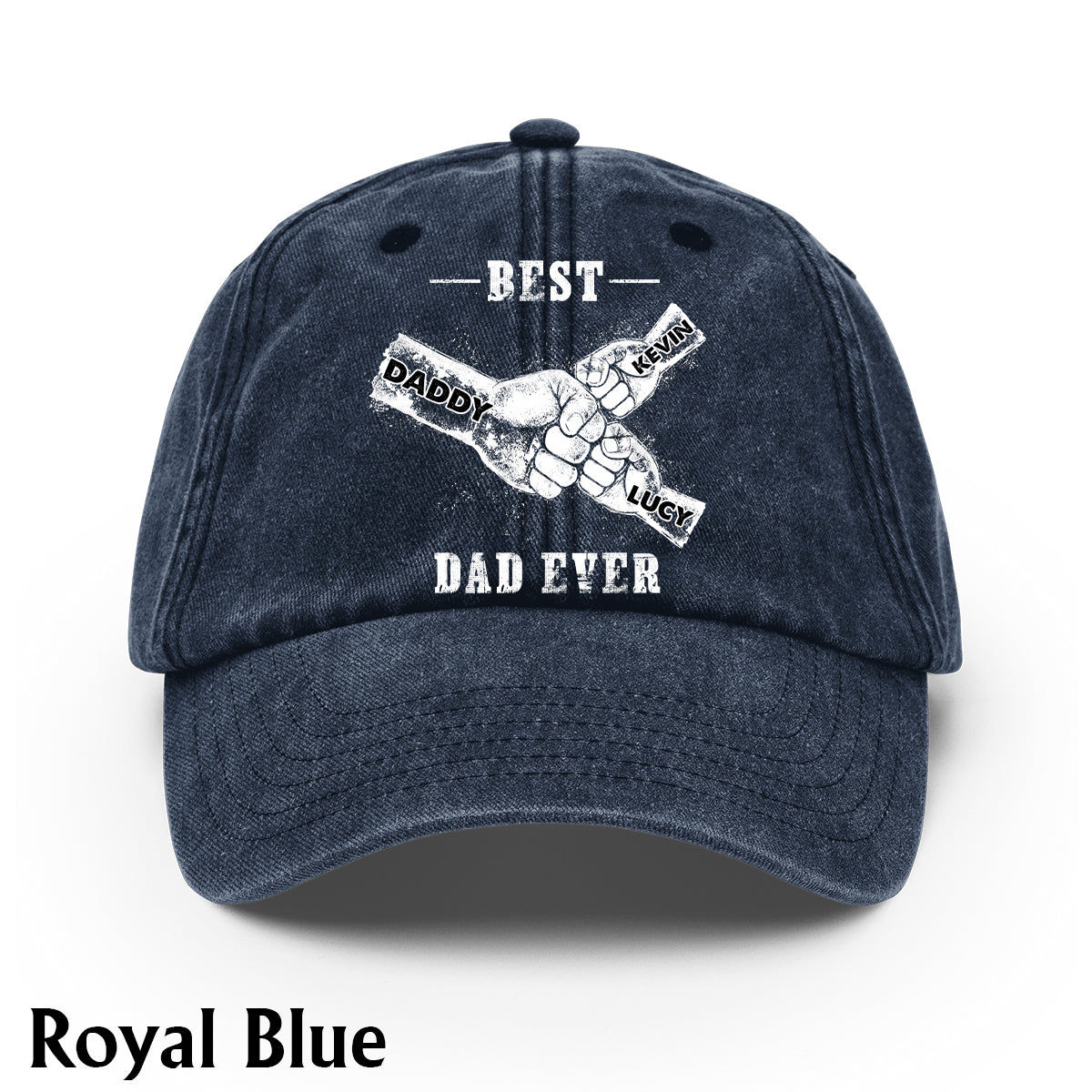 Meilleur papa du monde - Casquette en jean délavée personnalisée