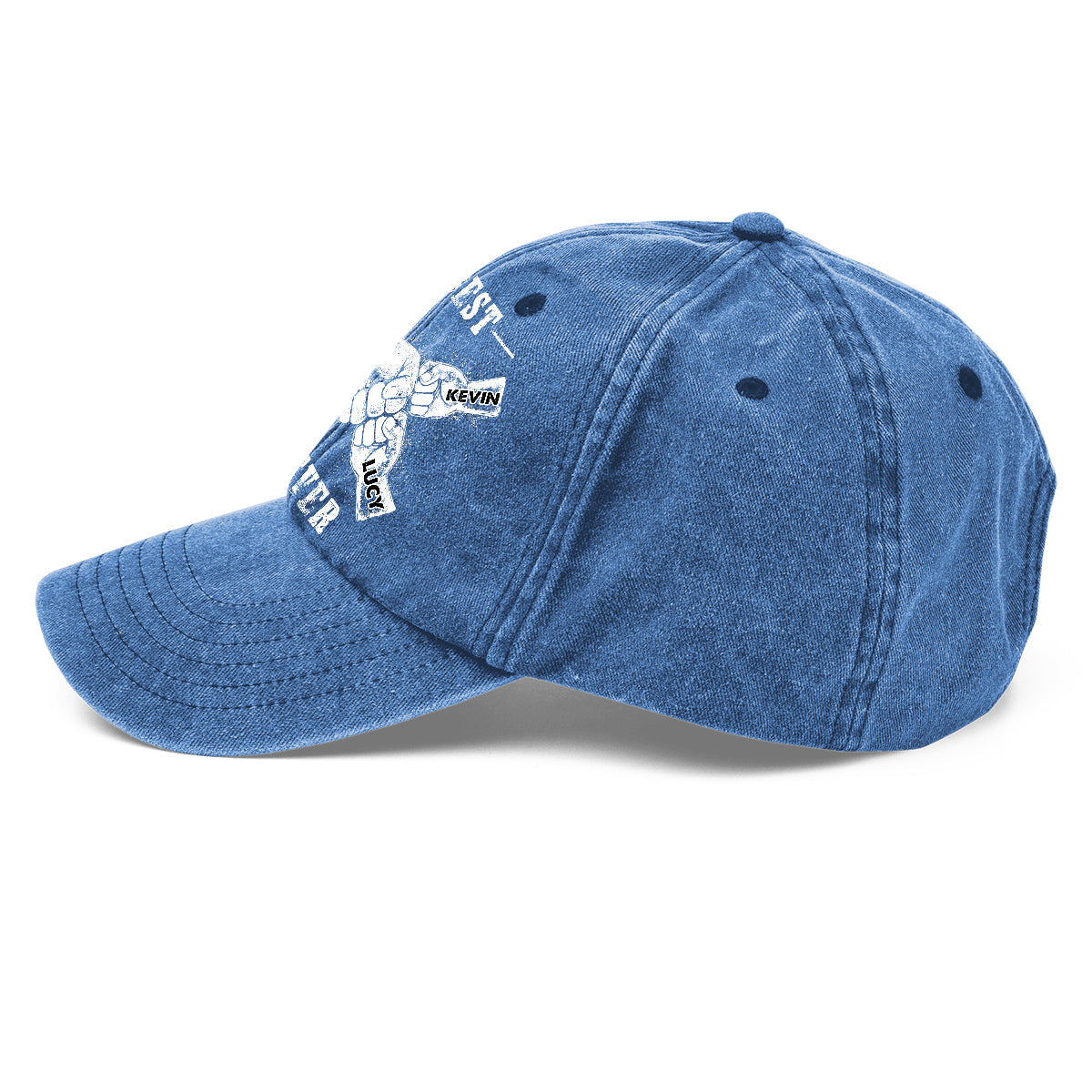 Meilleur papa du monde - Casquette en jean délavée personnalisée