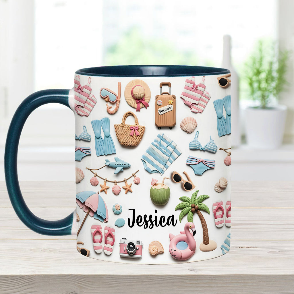 Mug personnalisé « Amoureuse de la mer » pour les passionnées de plage