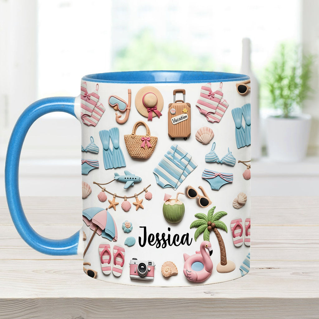 Mug personnalisé « Amoureuse de la mer » pour les passionnées de plage