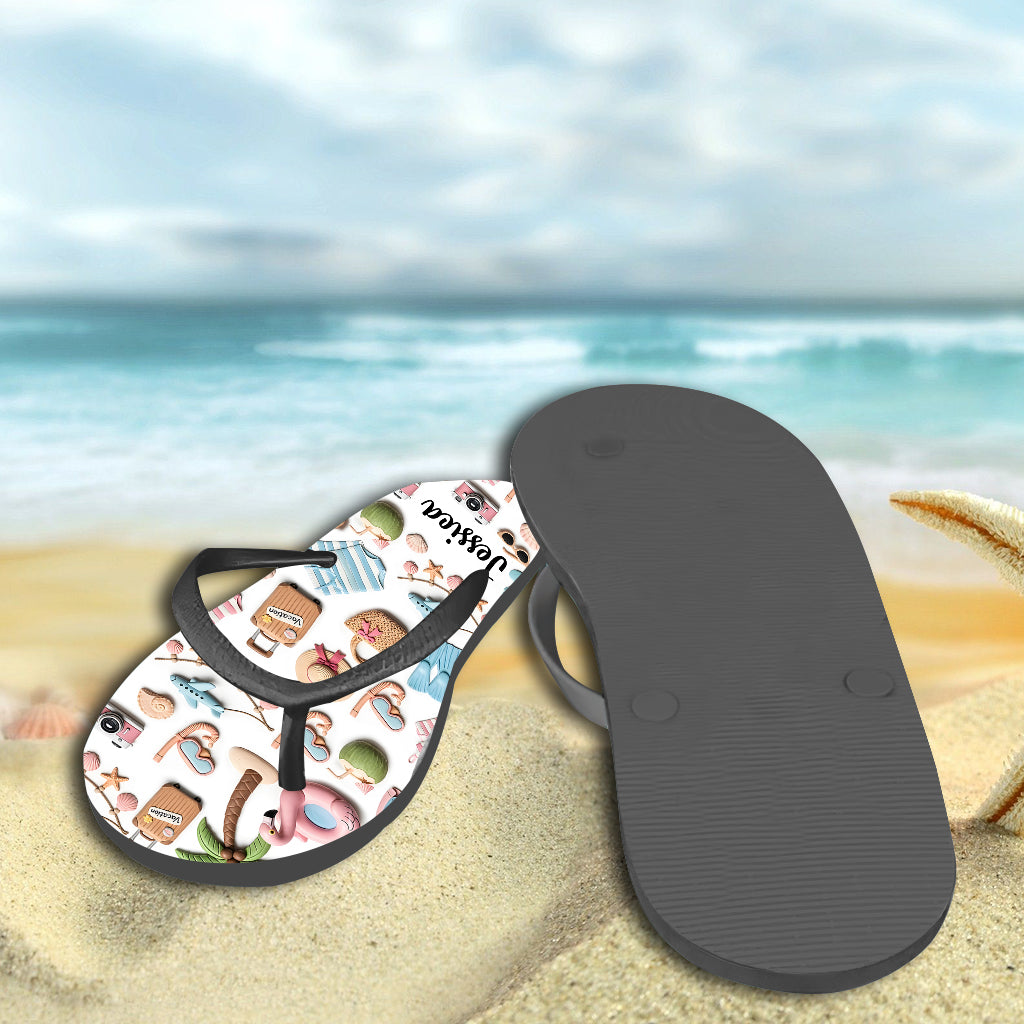 Beach Lovin' Girl - Personalized Sea Lover Flip Flops