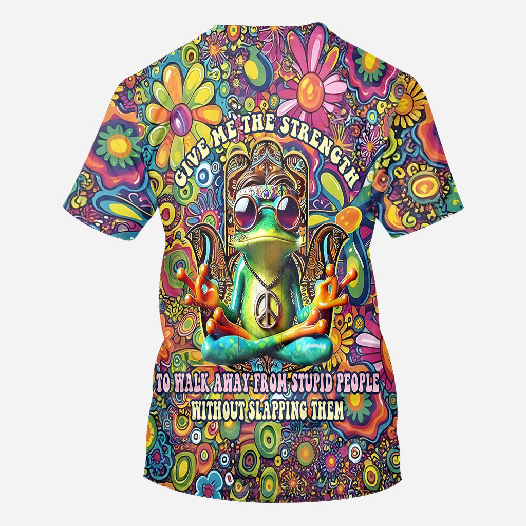 Donne-moi la force de m'éloigner des imbéciles - T-shirt hippie personnalisé