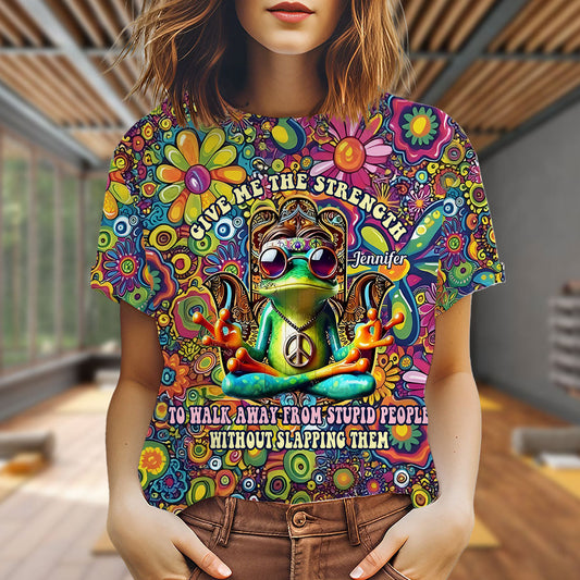 Give Me Strength To Walk Away From Stupid People - Personalized Hippie All Over Shirt