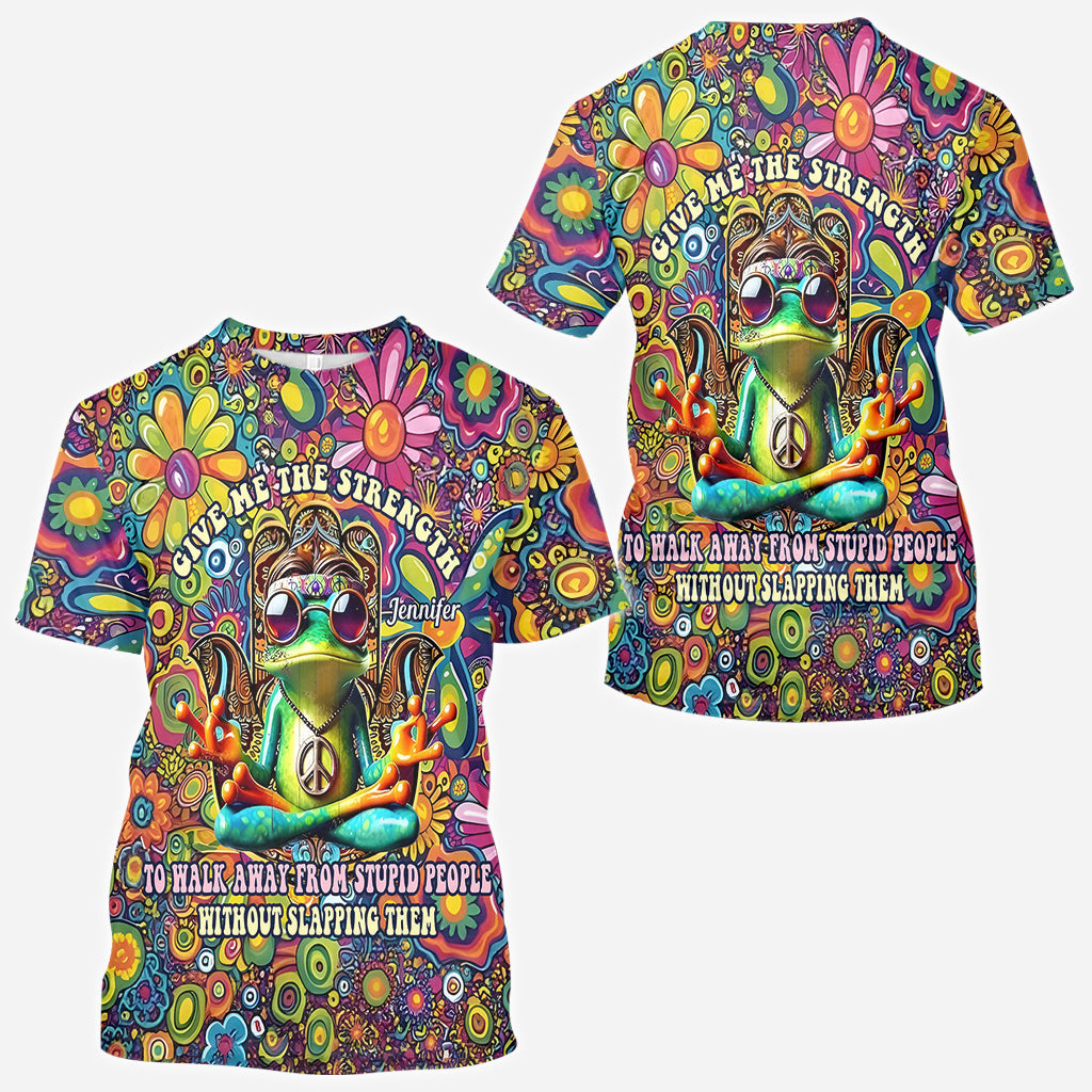 Donne-moi la force de m'éloigner des imbéciles - T-shirt hippie personnalisé