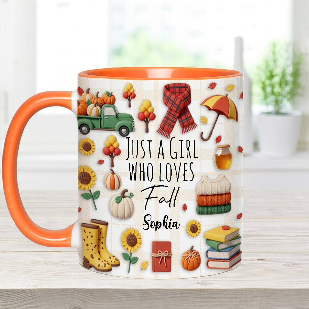 Mug personnalisé « Juste une fille qui adore l’automne »