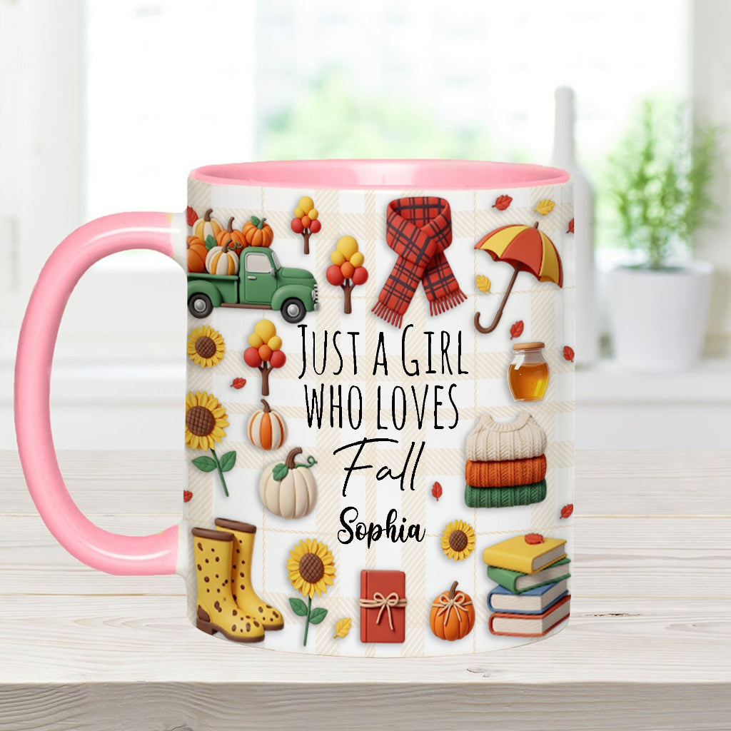 Mug personnalisé « Juste une fille qui adore l’automne »