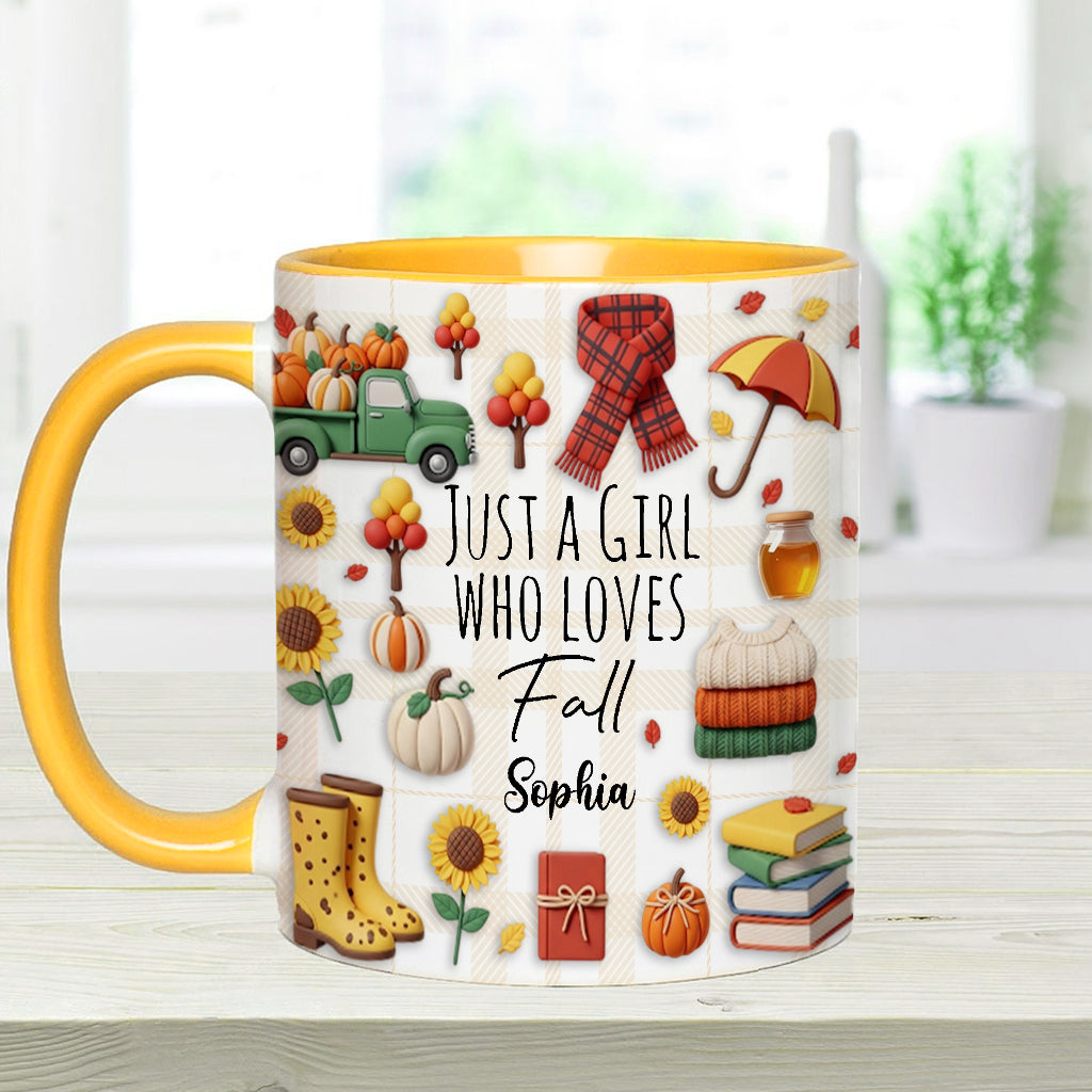 Mug personnalisé « Juste une fille qui adore l’automne »