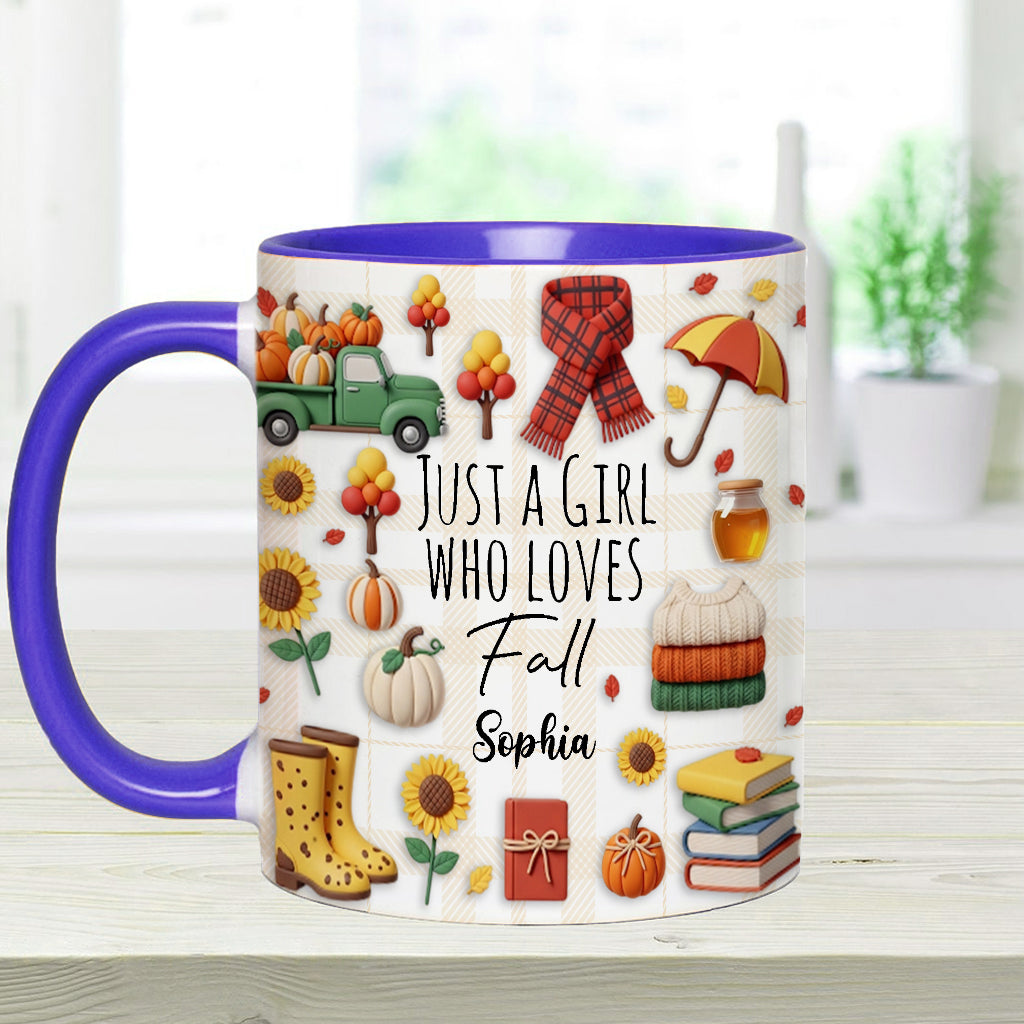 Mug personnalisé « Juste une fille qui adore l’automne »