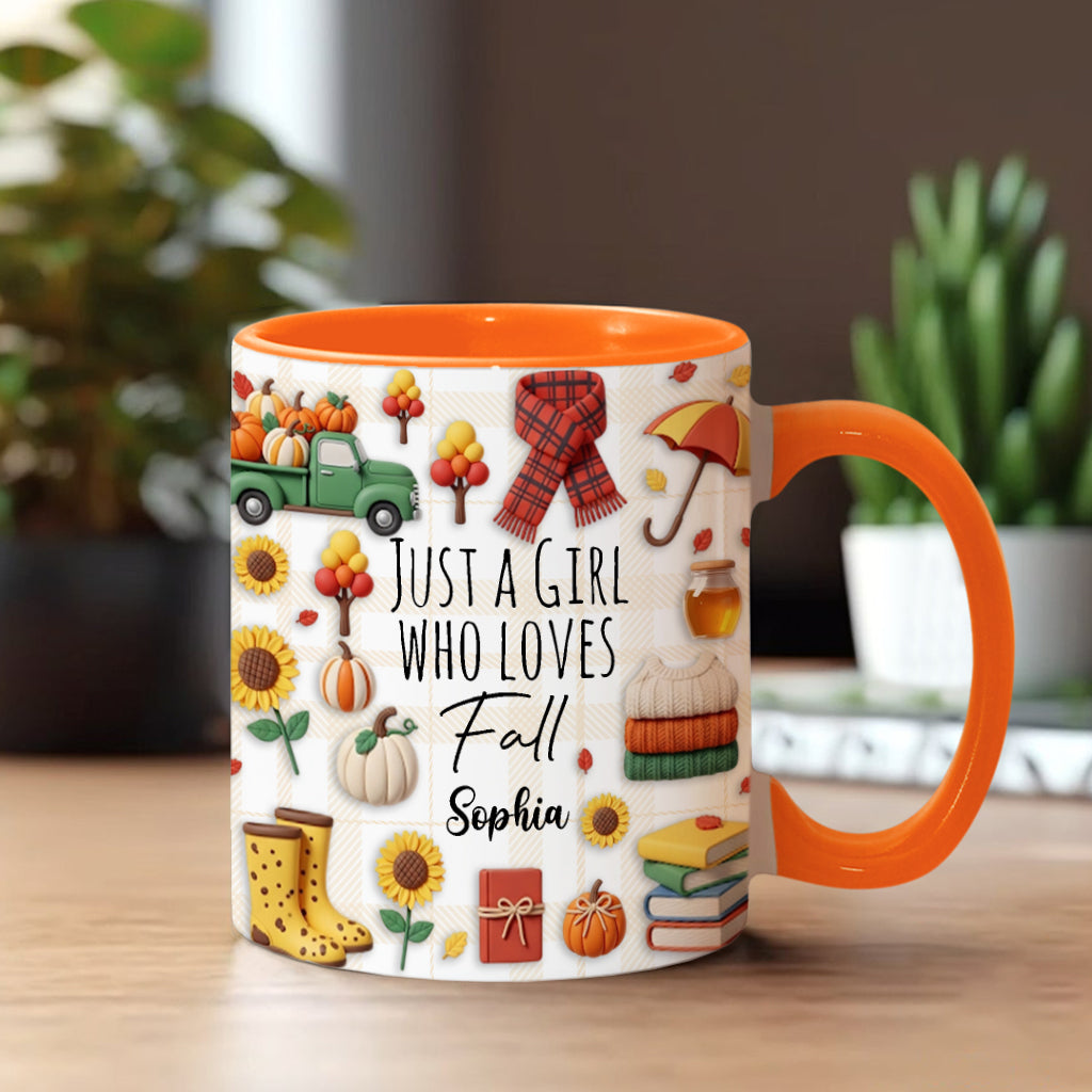 Mug personnalisé « Juste une fille qui adore l’automne »