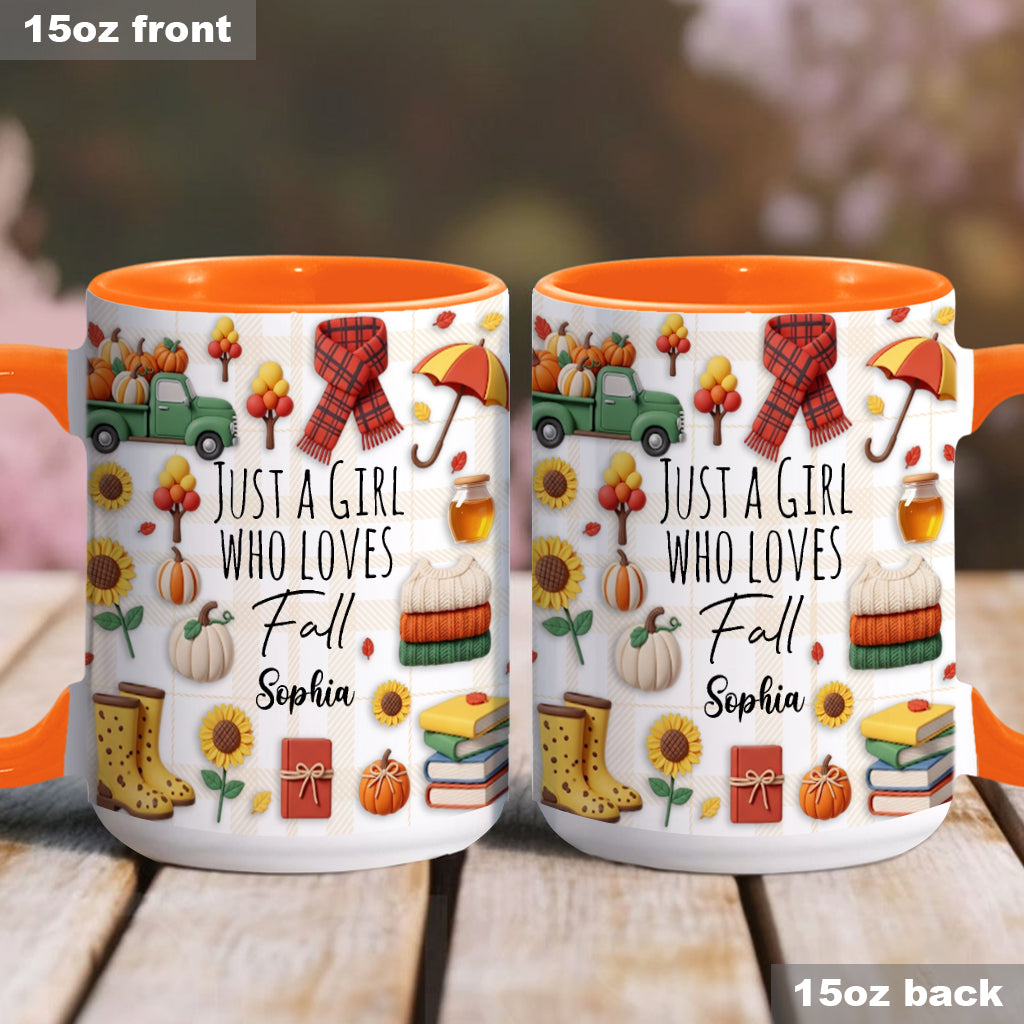 Mug personnalisé « Juste une fille qui adore l’automne »