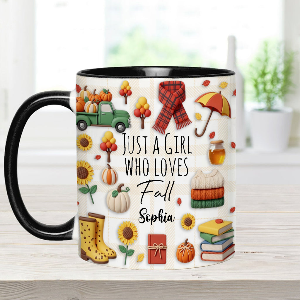 Mug personnalisé « Juste une fille qui adore l’automne »