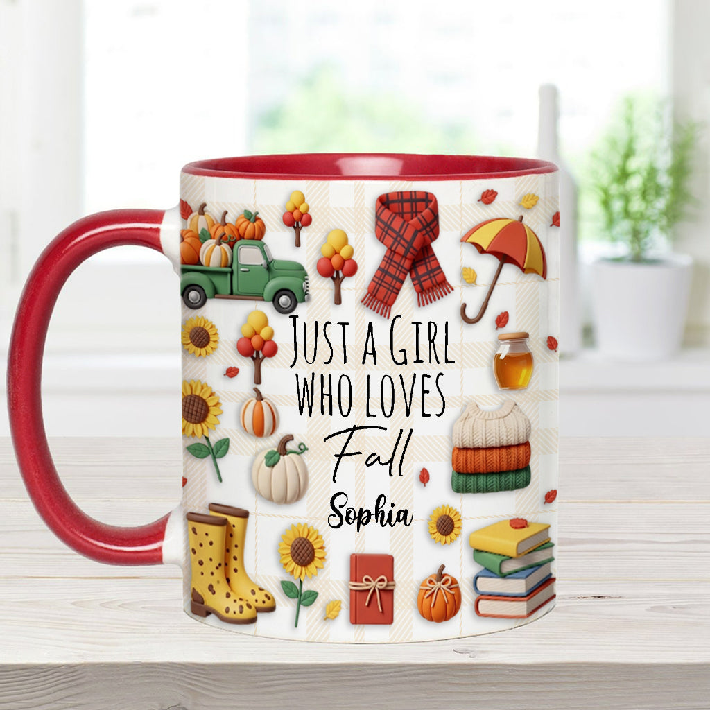Mug personnalisé « Juste une fille qui adore l’automne »