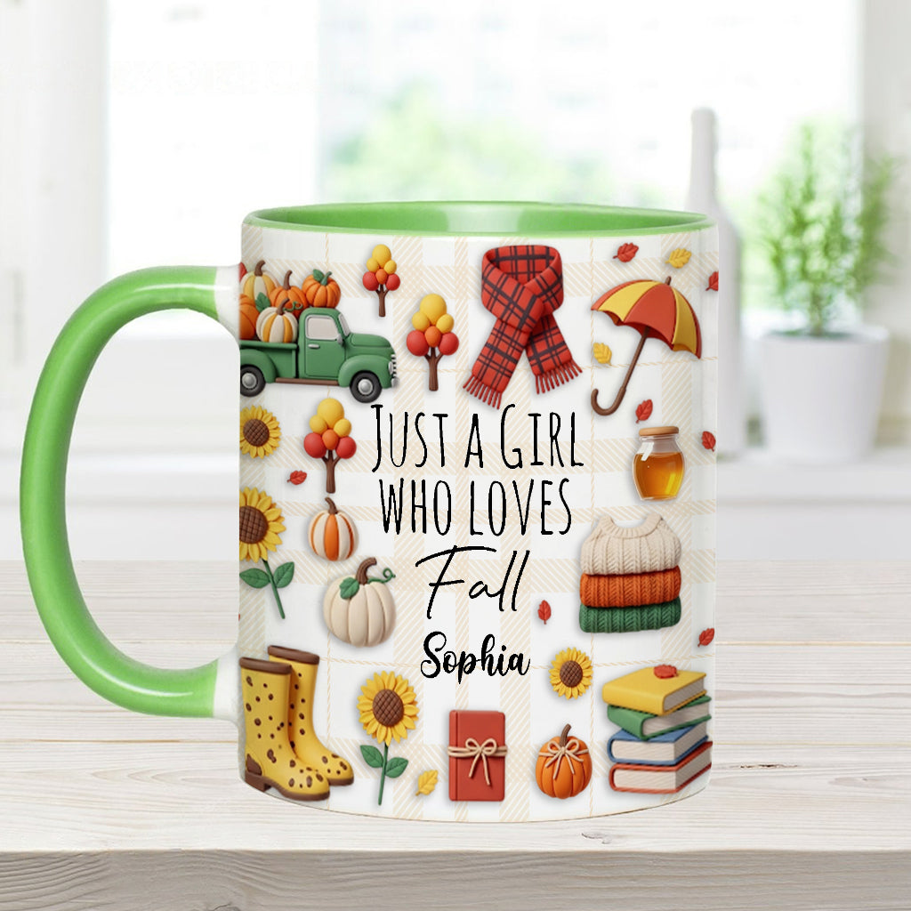Mug personnalisé « Juste une fille qui adore l’automne »